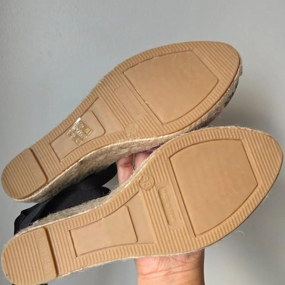 LIKE NEW NEVER WORN BODEN FLORAL STRAPPY ESPADRILLE WEDGE SANDALS 7.5 US 38 EU